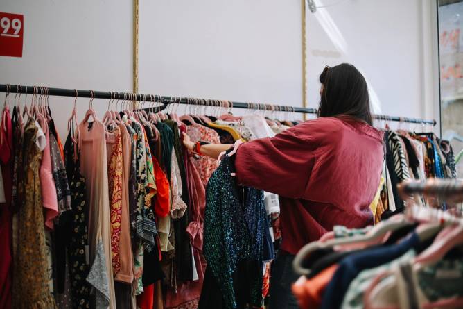 Woman buying clothes