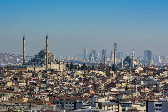 The skyline of Istanbul, Turkey
