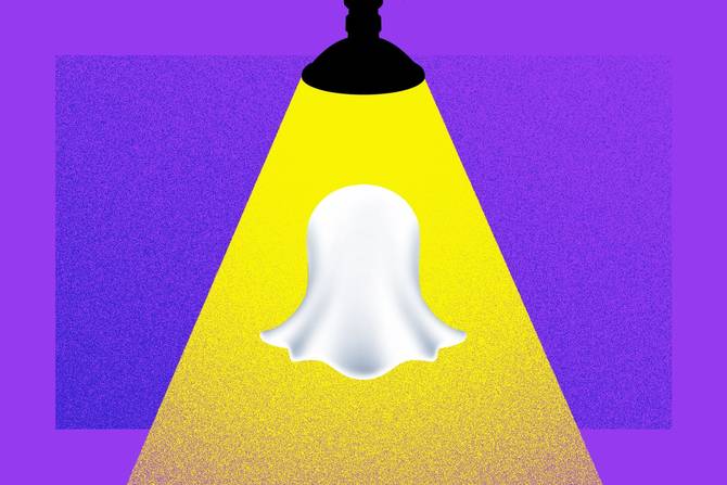 the Snapchat ghost under a spotlight