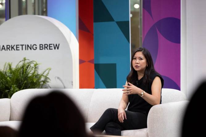 e.l.f. Beauty chief brand officer Laurie Lam speaks at the Marketing Brew Summit