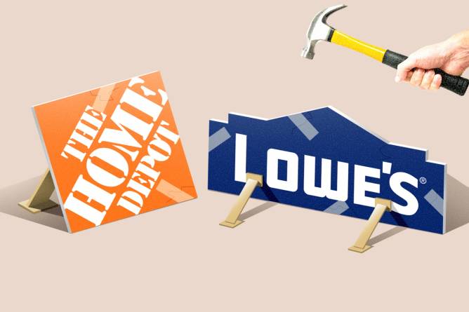 Home Depot and Lowe's logos