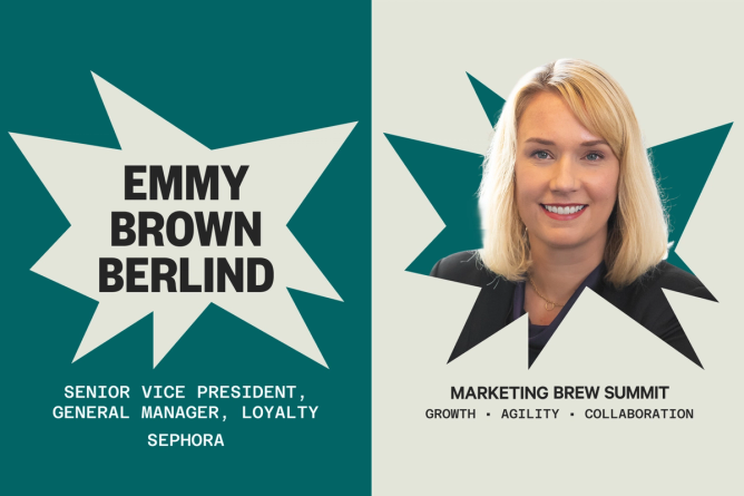 Emmy Brown Berlind, SVP and GM of Loyalty at Sephora, is pictured in a promotional image for the Marketing Brew Summit