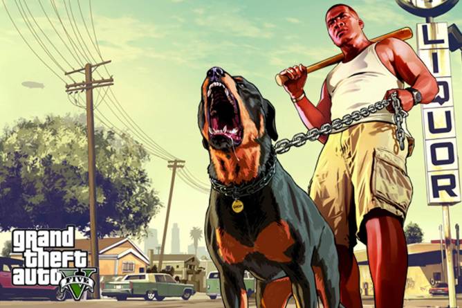 Franklin and Chop from Rockstar Games’s Grand Theft Auto V