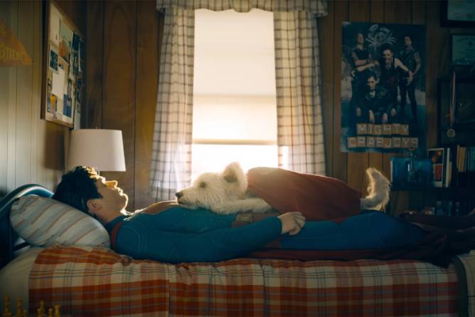 An image of Krypto the Superdog lying on Superman