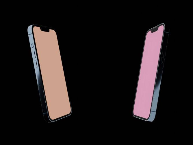 two smartphones on a black background