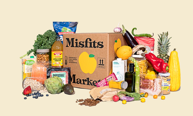 Misfits Market box with food items