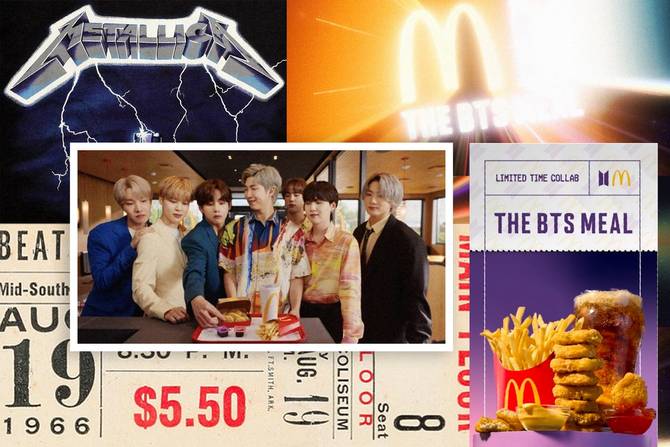 a visualization of the various inspirations behind McDonald's collab with BTS