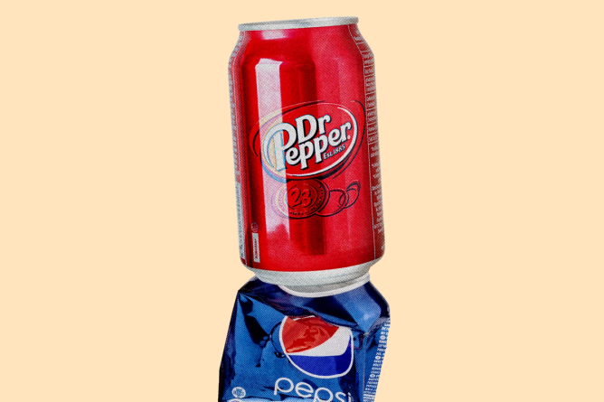 Dr. Pepper beats out Pepsi sales.