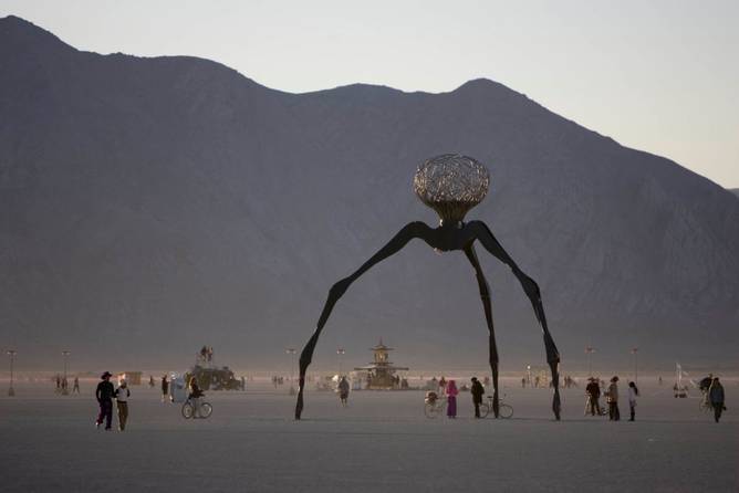 Art structure on the Playa on Friday, September 31, 2006, part of the Burning Man Festival.