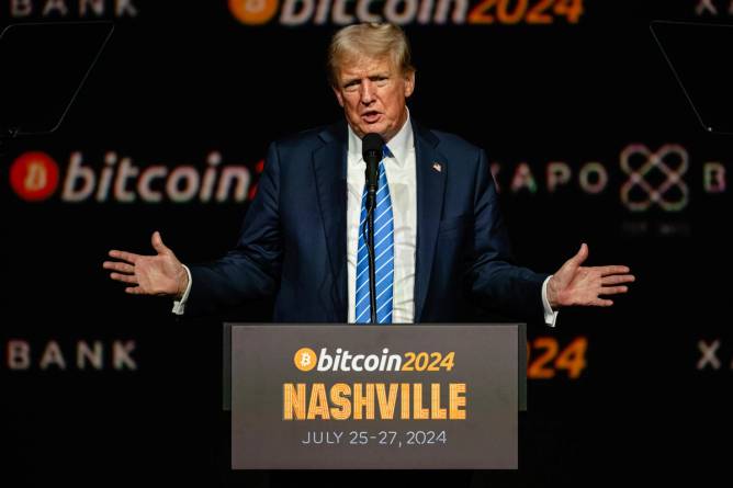 Donald Trump speaks at the Bitcoin 2024 Conference