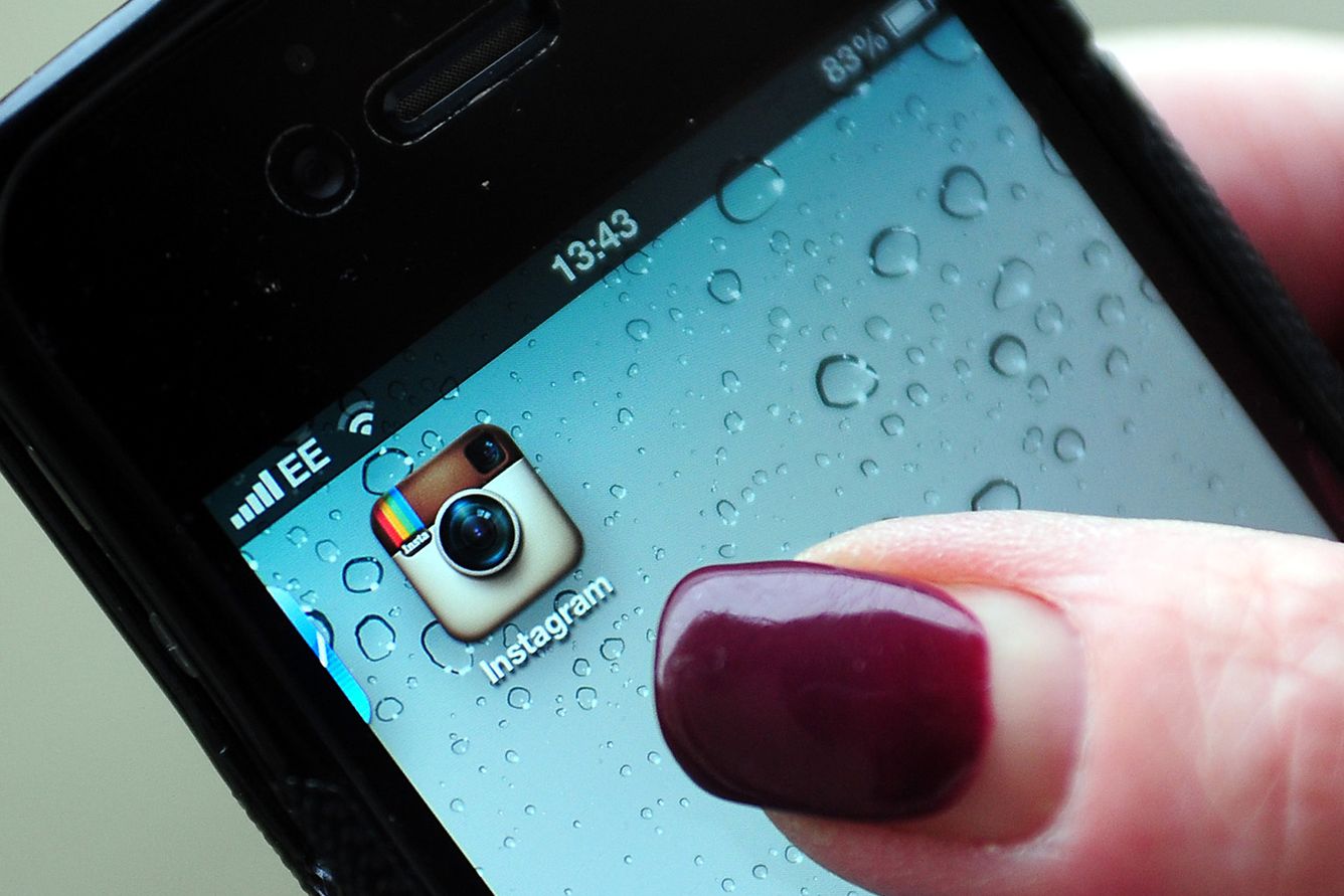 Close up of Instagram's application on a phone back in 2012.