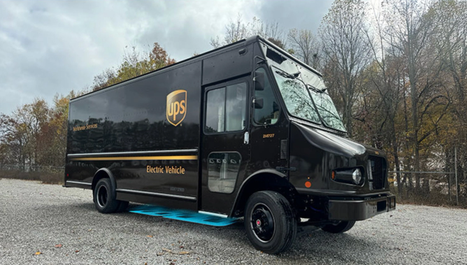 An electric UPS truck