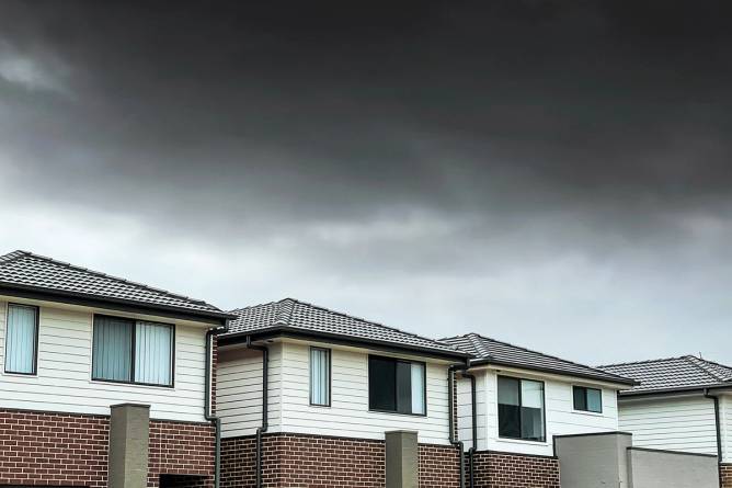 Homes on a cloudy day