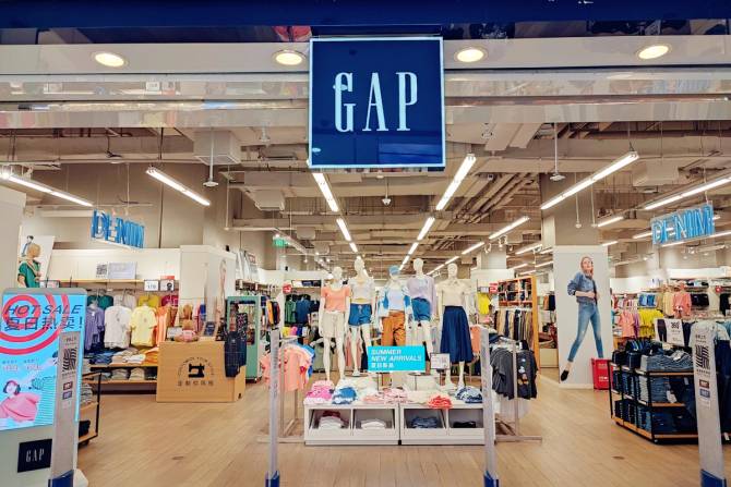 GAP storefront with clothing and apparel 