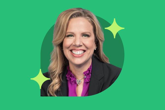Profile treatment of Jacqui Canney, Chief People and AI Enablement Officer at ServiceNow.