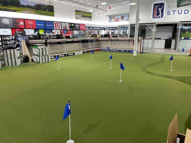 Putting green in a PGA Tour Superstore