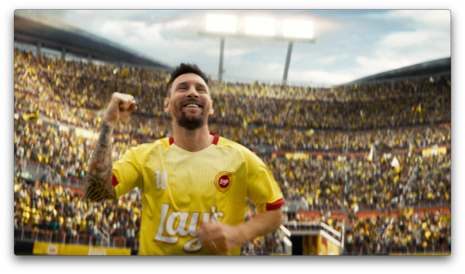 Leo Messi in a Lay's campaign