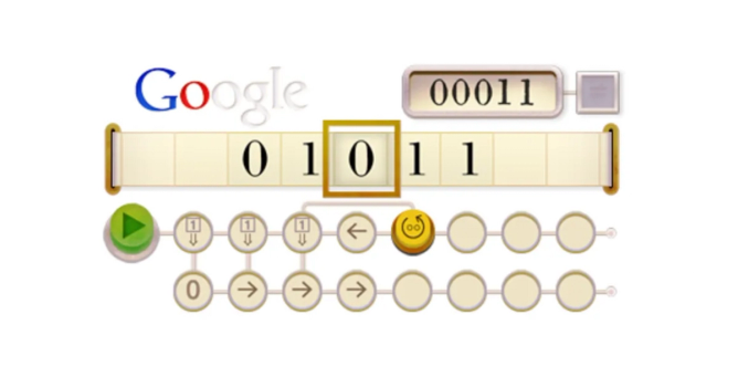 Google Doodle celebrating Alan Turing