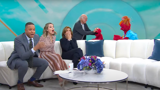 Larry David hitting Elmo on the Today show