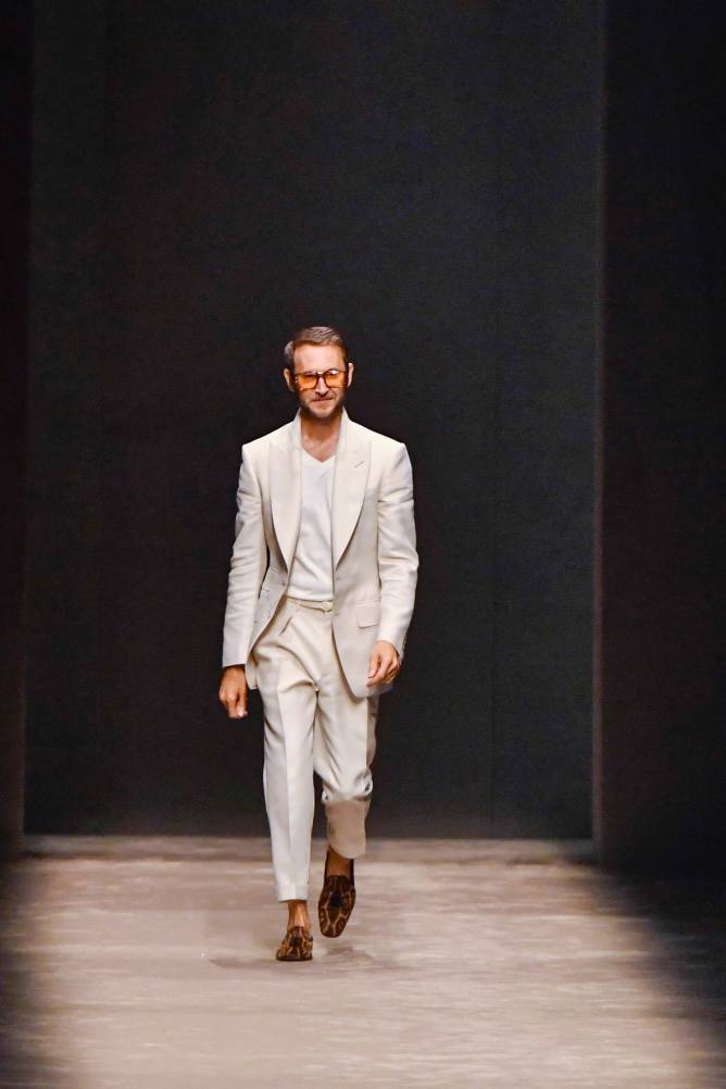 Peter Hawkings at a Tom Ford show