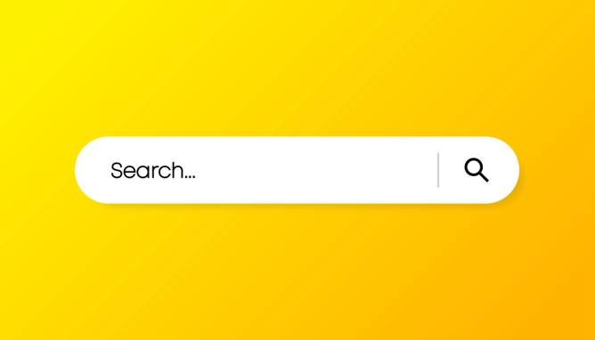 Search bar on yellow background. Vector illustration.