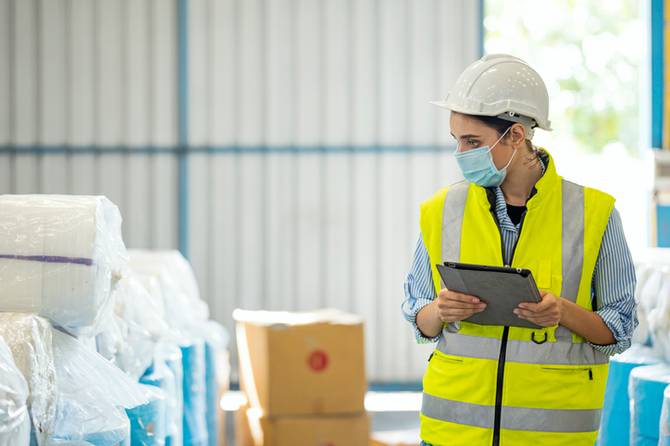 OSHA inspector in a mask