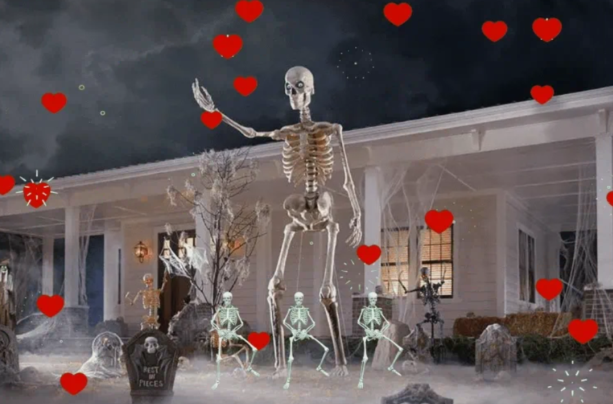 VIDEO: Woman goes viral for 12-foot disco skeleton