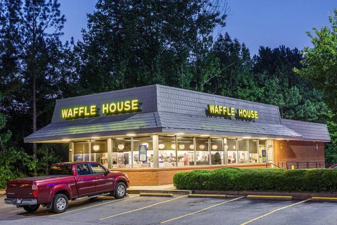 Exterior of a Waffle House