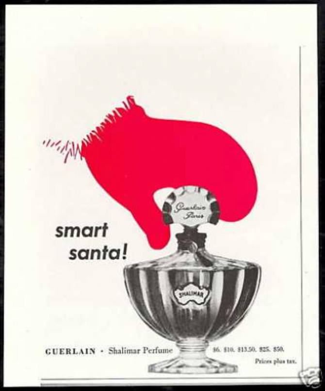 a vintage holiday Guerlain perfume ad