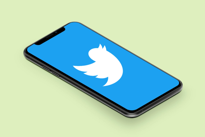 Twitter logo on a phone