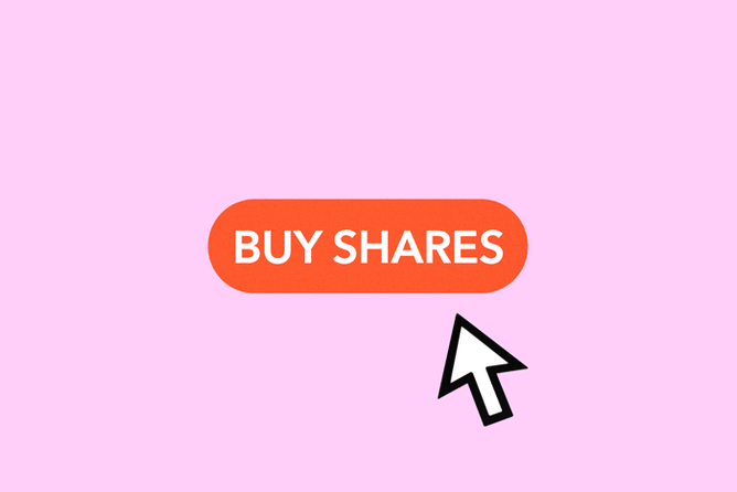 A gif of a mouse arrow clicking on a buy shares button