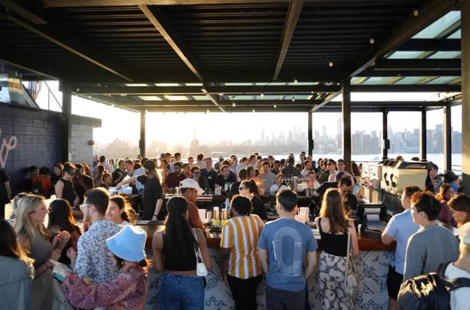 Rooftop party in the summer