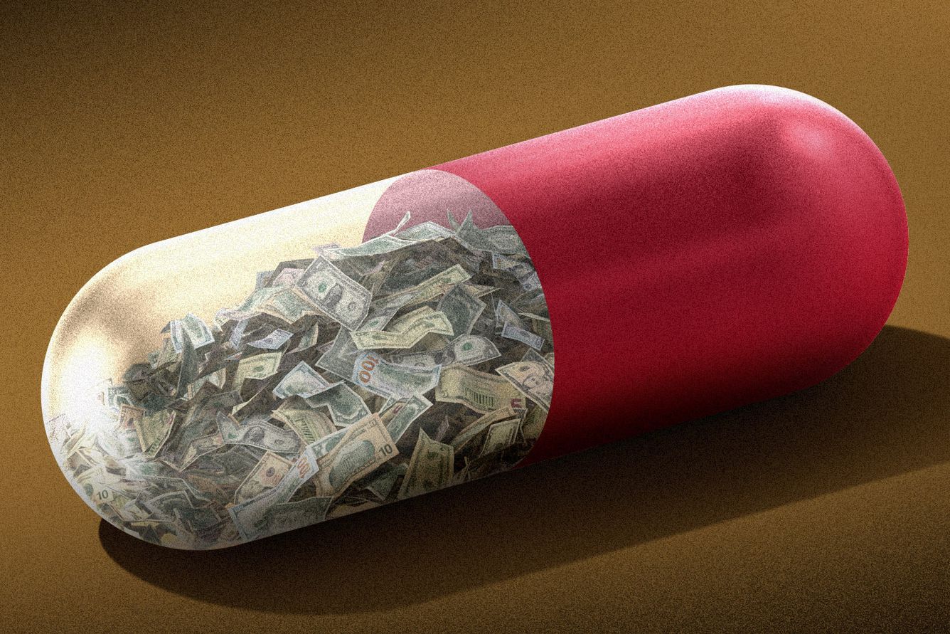 A pill filled with money