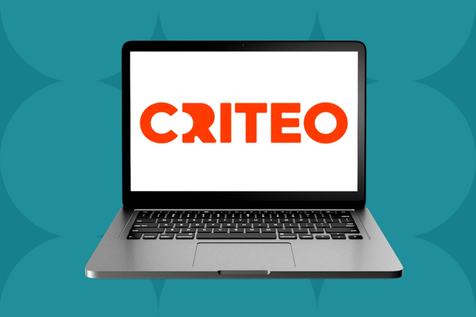 Criteo logo on a laptop screen