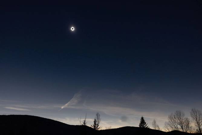 Solar eclipse over Colebrook, NH