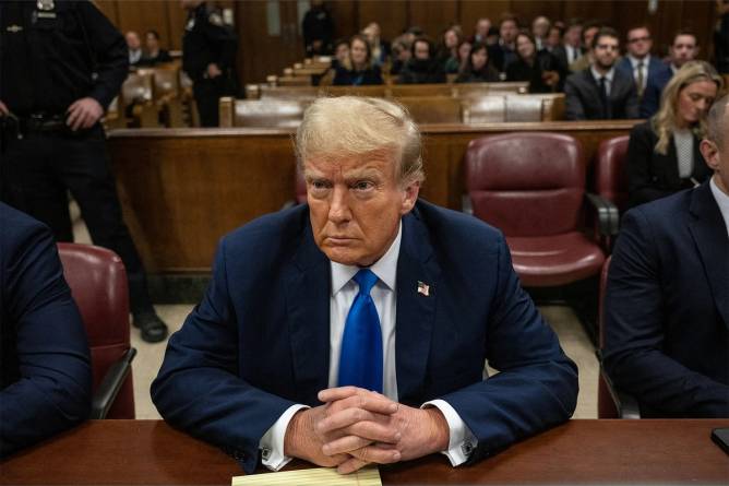 Donald Trump in court during his criminal hush money trial