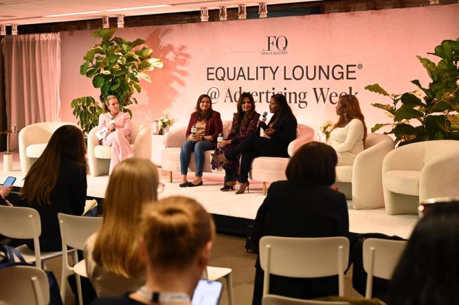 A panel hosted by The Female Quotient at its Equality Lounge during Advertising Week New York