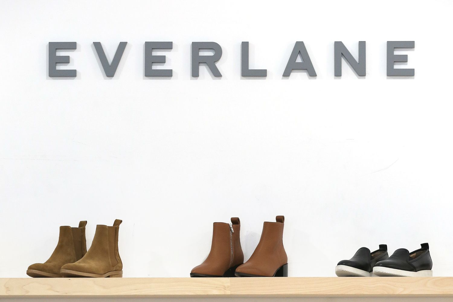 Display of women's shoes at Everlane, an online retail startup.