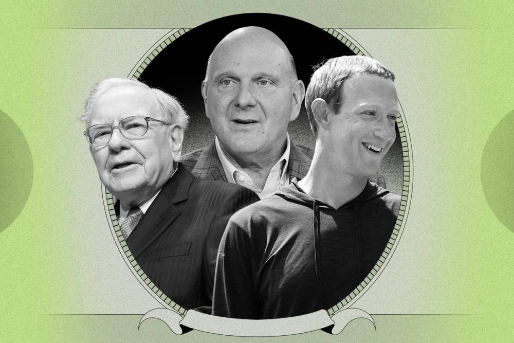 Steve Ballmer, Mark Zuckerberg, and Warren Buffett 