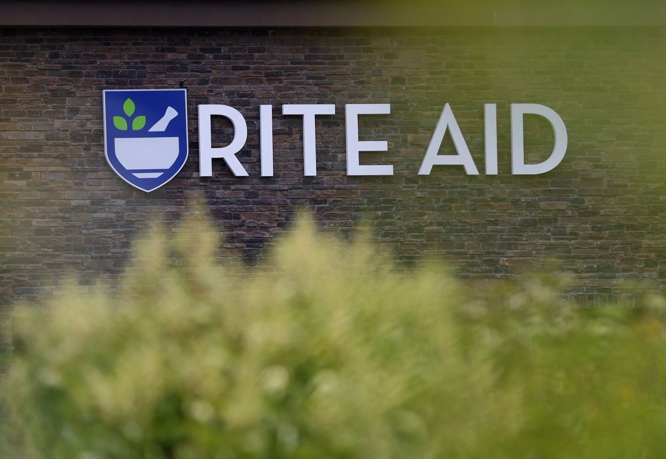 A sign is posted in front of a Rite Aid store on June 20, 2024 in San Rafael, California
