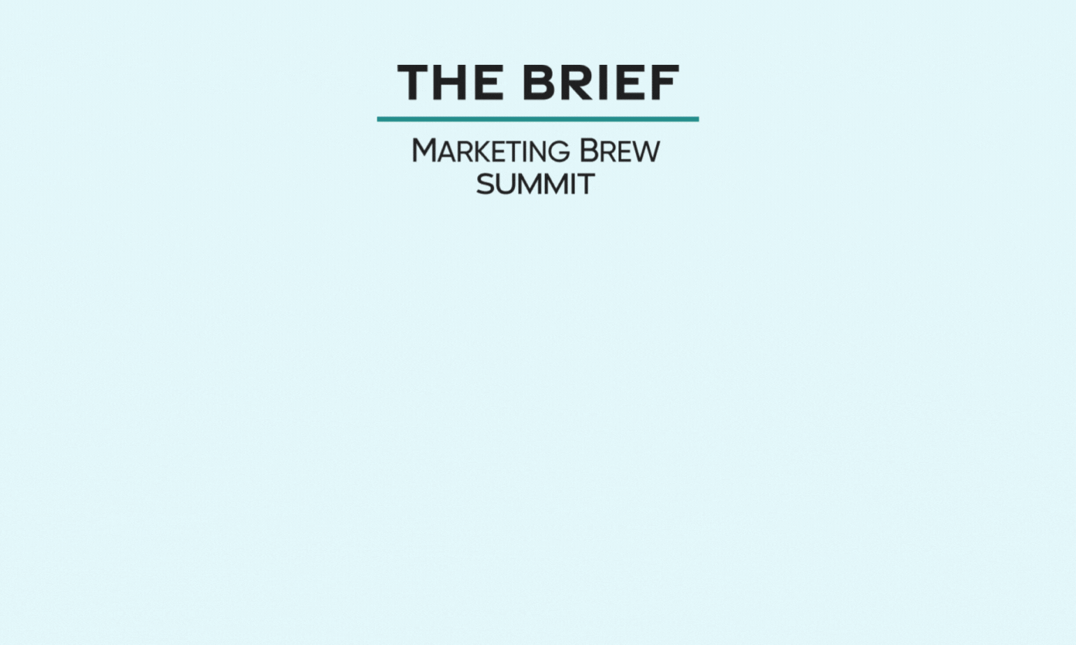 Animated gif of Marketing Brew's The Brief summit event logo and branding