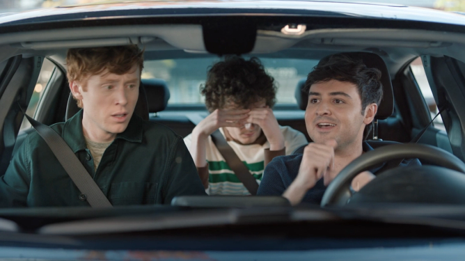 Ben Marshall, John Higgins, and Martin Herlihy from SNL comedy trio Please Don't Destroy appear in an Allstate commercial