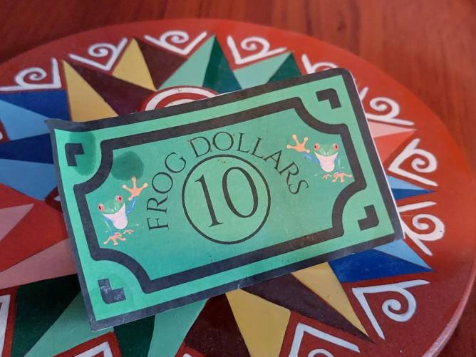 A Frog Dollar used within Costa Rican Vacation's sales team