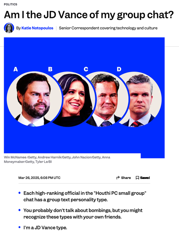 Am I the JD Vance in the group chat?