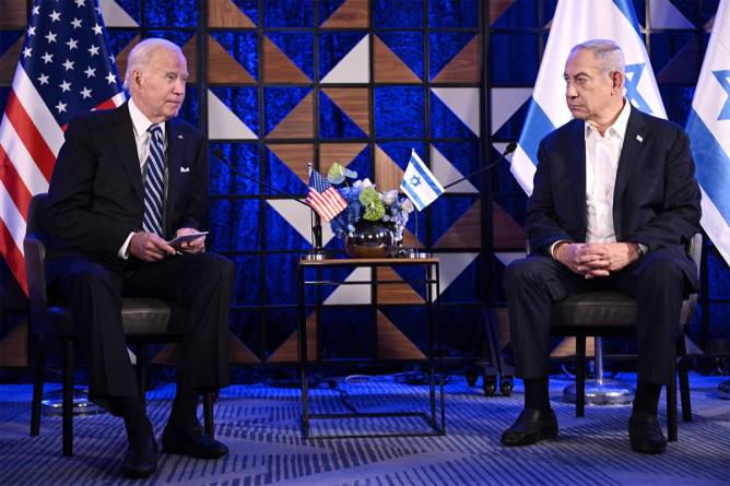 US President Joe Biden with Israeli Prime Minister Benjamin Netanyahu