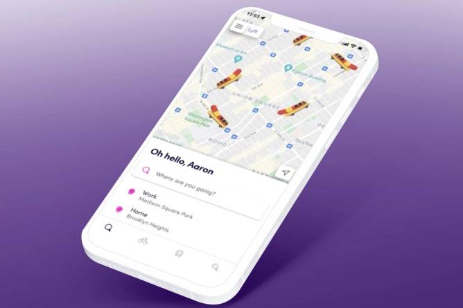 an image of the Lyft app on a phone