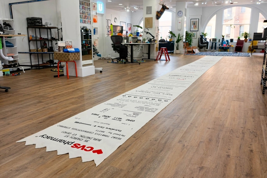 Designer turns CVS receipt into a 50-foot-long rug