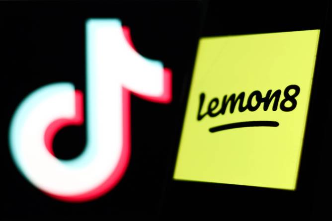 TikTok logo next to Lemon8 logo