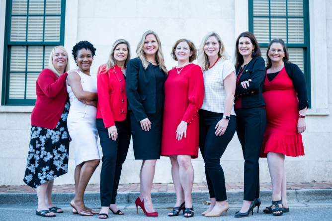 Employees and volunteers from Angels for Change