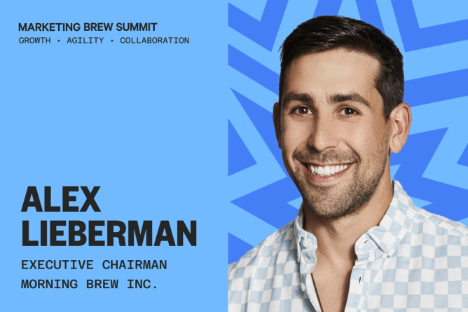 Alex Lieberman, executive chairman of Morning Brew Inc., in a promo image for the Marketing Brew Summit on Sept. 10, 2025